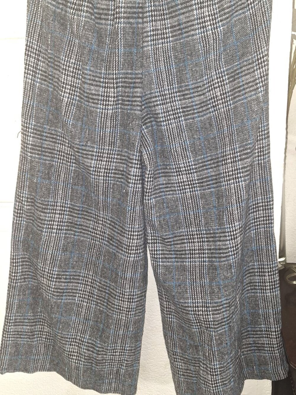 Women’s High Waisted Wide Leg Plaid Pants - Picture 2 of 3